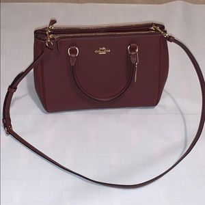 Coach Leather Surrey Carryall Purse Wine